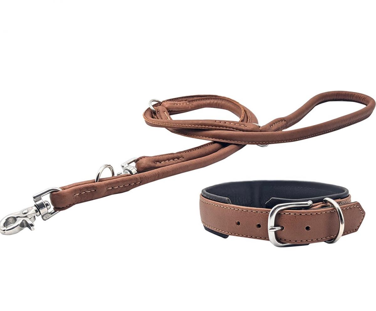 Hondenhalsband Cognac