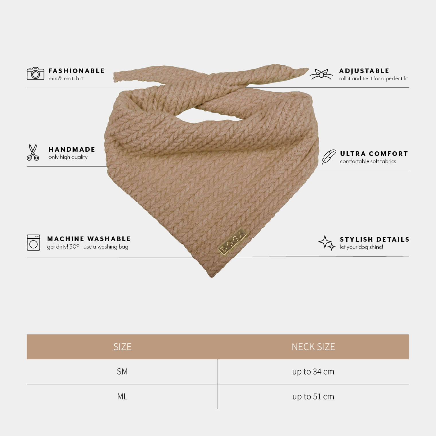 Honden bandana Cably Camel