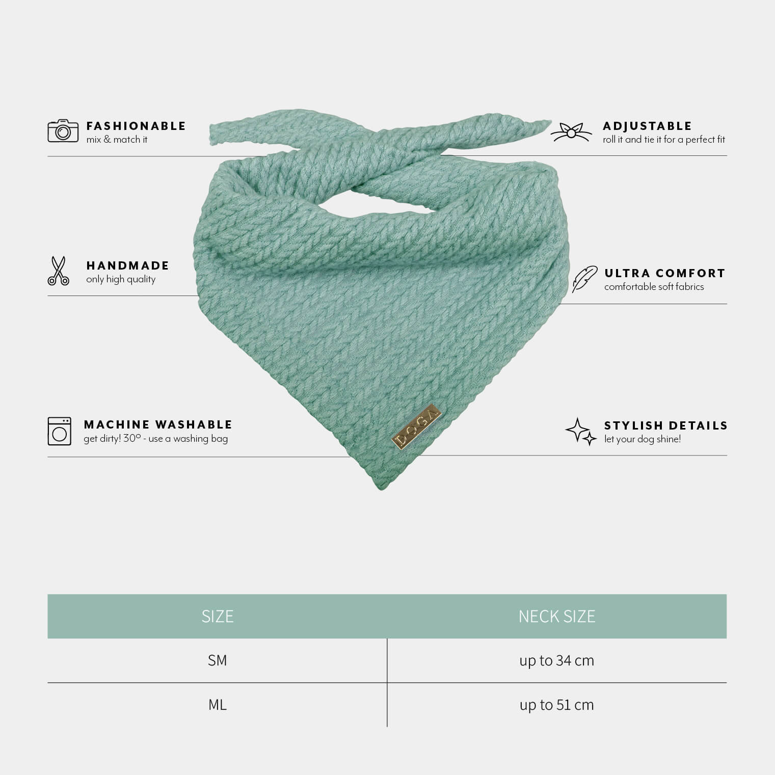 Honden bandana Cably Mint