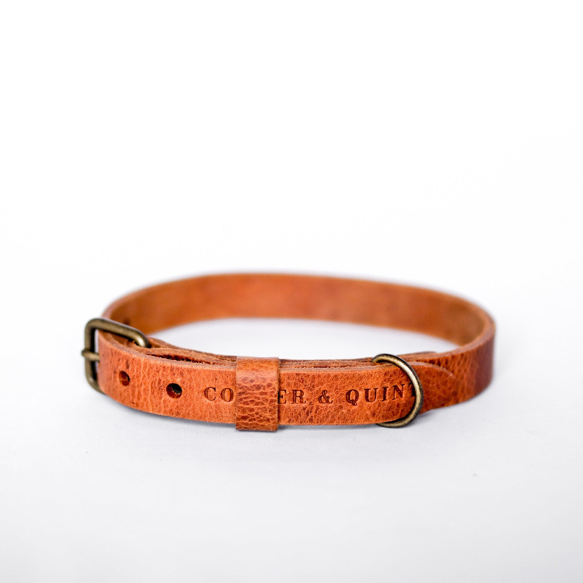 No Fuss Halsband Hond Leer Camel - Cooper & Quint