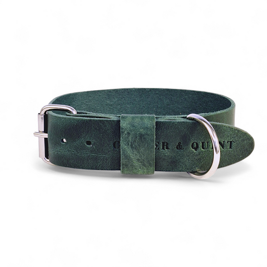 Brede Leren Halsband | Bold Groen - Cooper & Quint