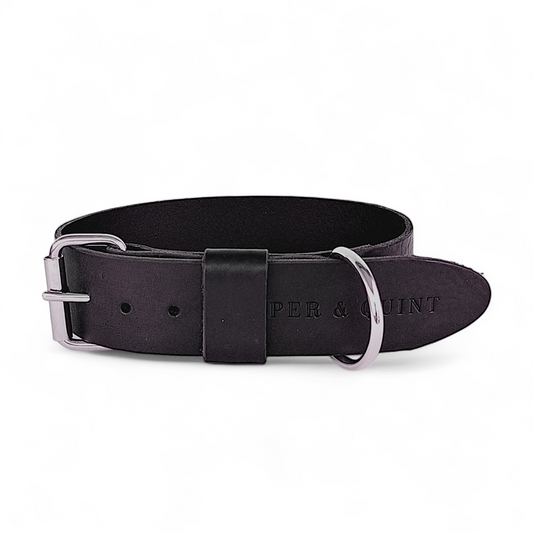 Brede Leren Halsband Bold Zwart | Bold Zwart - Cooper & Quint