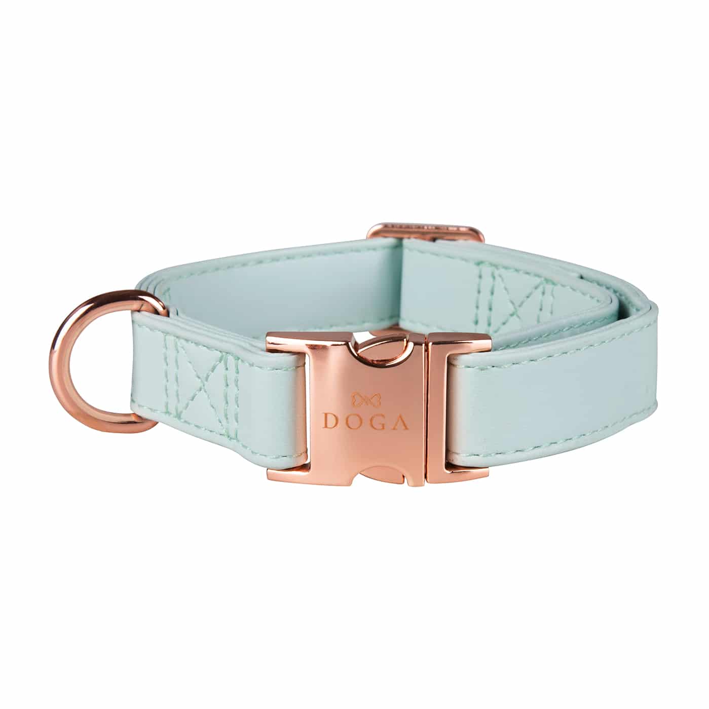 Hondenhalsband Mintgroen met rosé goud
 
De DOGA luxe hondenhalsband in de kleur Mintgroen is een opvallende keuze voor jouw hond. Deze halsband is niet alleen stijlvol, maar ook milieuvriendelijk en duuDogawafwafHondenhalsband Mintgroen met rosé goud