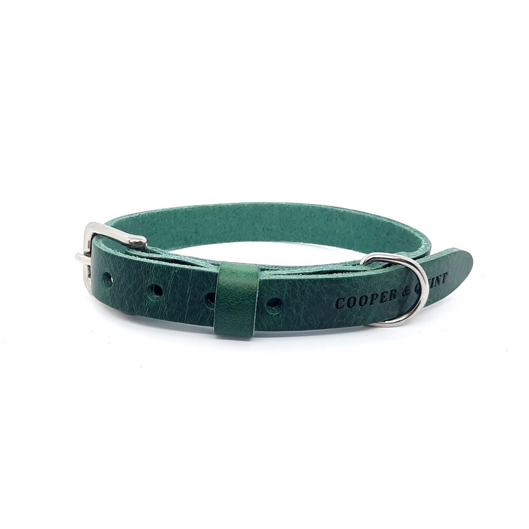 Fuss Groen Leren Halsband Groen