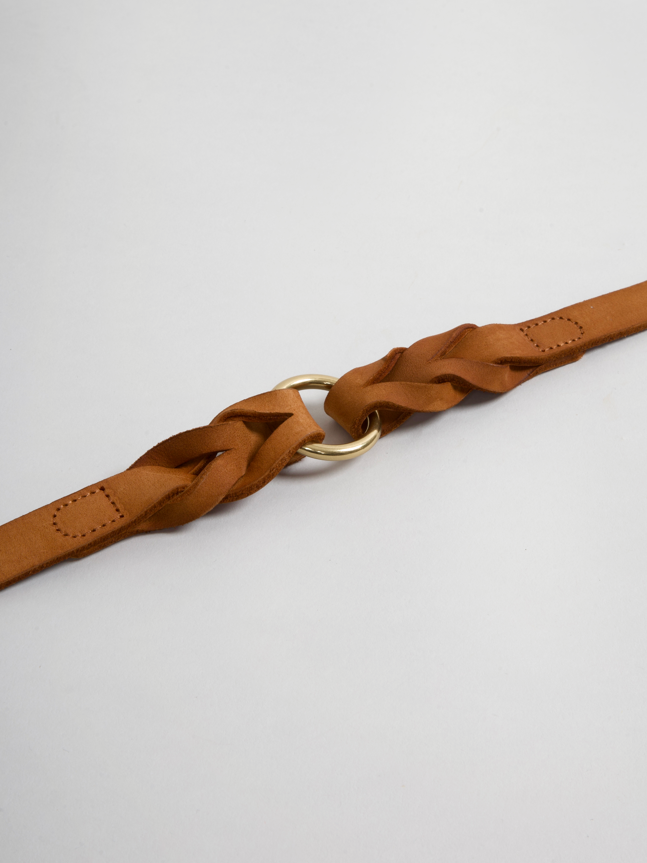 HUGO Dog Leash Braided Cognac