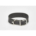 Afbeelding geladen in Galerij-viewer, Black leather dog collar from the GIRO collection with metallic buckle.
